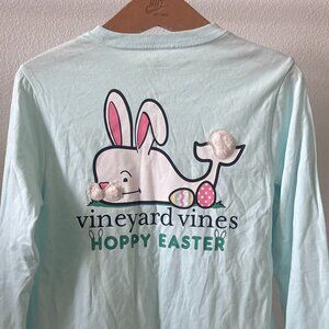 Kids Vineyard Vines pastel blue Hoppy Easter long-sleeve t-shirt Size M NWOT